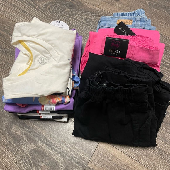 NWT Lot of Girls Clothing Bundle size 7 8 Cargo Jeans Shirts top outfit school - Picture 11 of 11